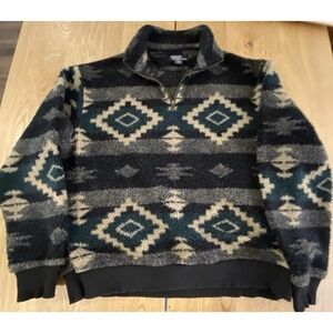 Vintage Polo Ralph Lauren Fleece 1/4 Zip Pullover Mens Large Aztec USA Made